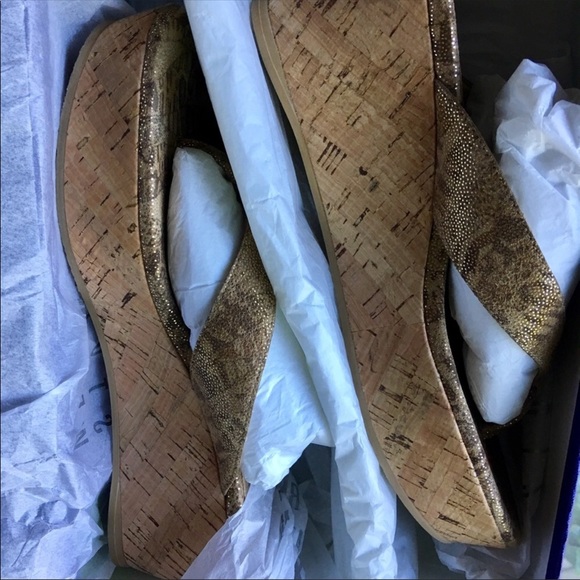New stuart weitzman cork wedge thongs sandals 7.5 - Picture 5 of 6